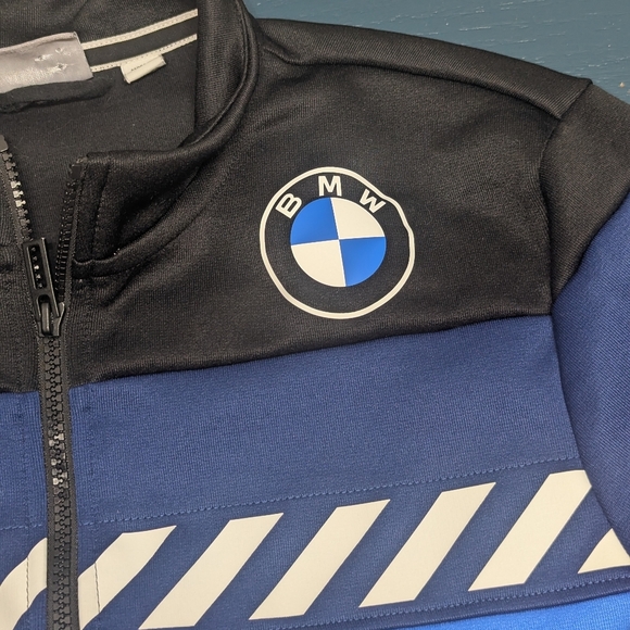 Puma Jacket Mens Sz Medium Black Blue BMW Motorsport SDS Full Zip Track (Bn) - Picture 2 of 10
